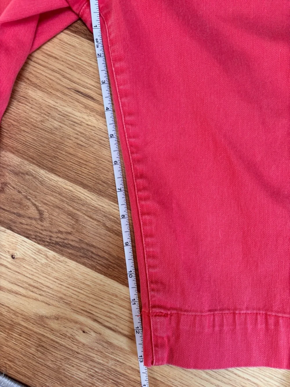 Union Bay Juniors 12/13 Stretch Bermuda Long Denim Shorts Coral Vintage Y2K 2000
